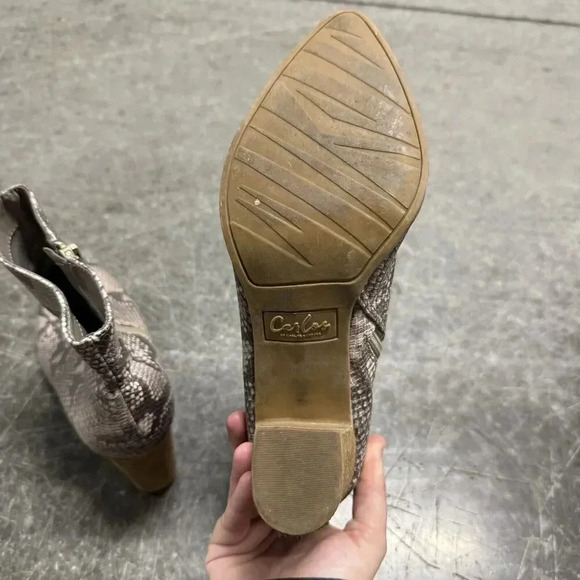 CARLOS by Carlos Santana Lydia Snakeskin Faux Leather Heeled Boots 8.5 - Picture 9 of 9